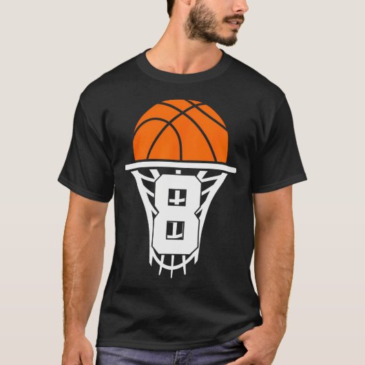 T-shirt 8 Ans Basketball 8E Anniversaire (Devant)