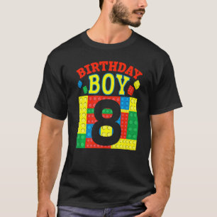 T-shirt 8 ans Boy Brick Builder 8th Birthday Blocks