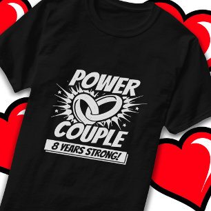 T-shirt 8 ans Comic Super Power Couple 8e anniversaire