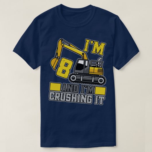 T-shirt 8 ans Crushing It Construction Camion 8th Birt (Design devant)