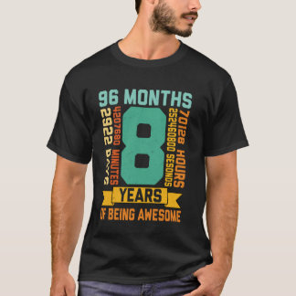 T-shirt 8 Ans de fan de maths génial Enfants 8e anniversai