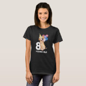 T-shirt 8 ans garçon fille amour chien animal or retraceur (Devant entier)