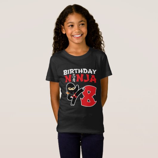 T-Shirt 8 ans Karate Ninja Party Enfants 8e anniversaire (Devant entier)