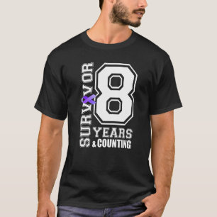 T-shirt 8 Ans Survivant Je Porte Violet Ribbon Lupus Lauré