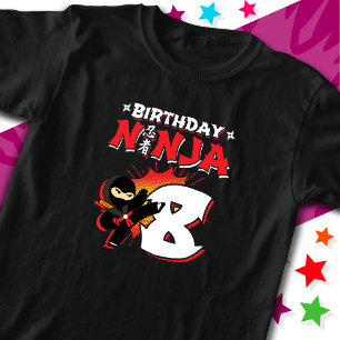 T-shirt 8 ans Vieux style de bande dessinée Ninja 8e anniv