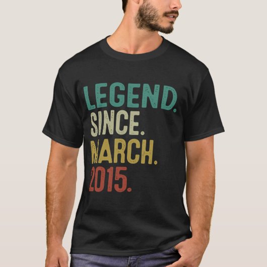 T-shirt 8 AnsLégende depuis mars 2015 8e anniversaire Bo (Devant)