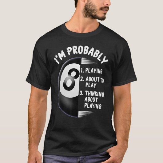 T-shirt 8 Billard de joueurs de billard (Devant)