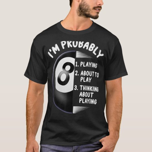 T-shirt 8 Billard de joueurs de billard (Devant)