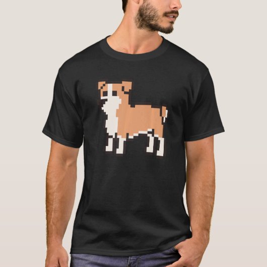 T-shirt 8 Bit Pixel English Bulldog (Devant)
