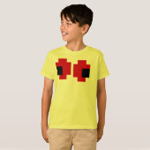 T-shirt 8 bits Éffrayants yeux rouges (Devant entier)