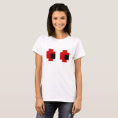 T-shirt 8 bits Éffrayants yeux rouges (Devant entier)