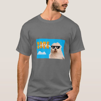 T-shirt 8 bits Game Over Old English Sheepdog