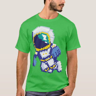 T-shirt 8 bits Pixel Astronaut Space Galaxy Science Rétro 