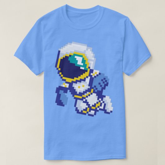 T-shirt 8 bits Pixel Astronaut Space Galaxy Science Rétro  (Design devant)