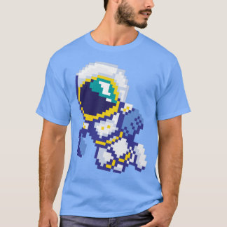 T-shirt 8 bits Pixel Astronaut Space Galaxy Science Rétro 