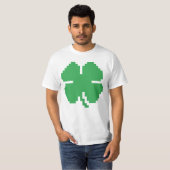 T-shirt 8 bits Pixel Lucky Four Leaf Clocher (Devant entier)
