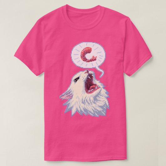 T-shirt 8 bits Shrimpin Thurston le chat (Design devant)