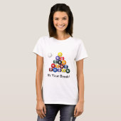 T-shirt 8 chemises de support de boule (Devant entier)