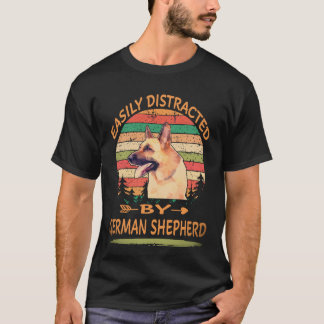 T-shirt 8 Facilement Distrait Par Le Berger Allemand
