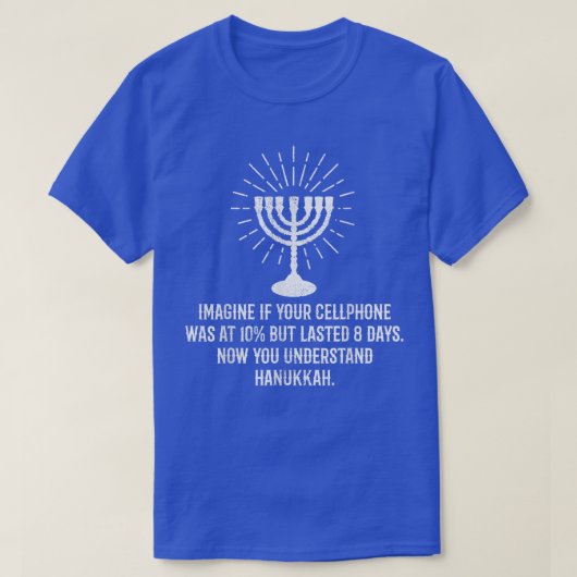 T-shirt 8 Jours De Batterie Téléphone Hanoukka Hannukah  (Design devant)