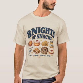 T-shirt 8 Nuits de Collations Hanukkah Nourriture Rétro Dr