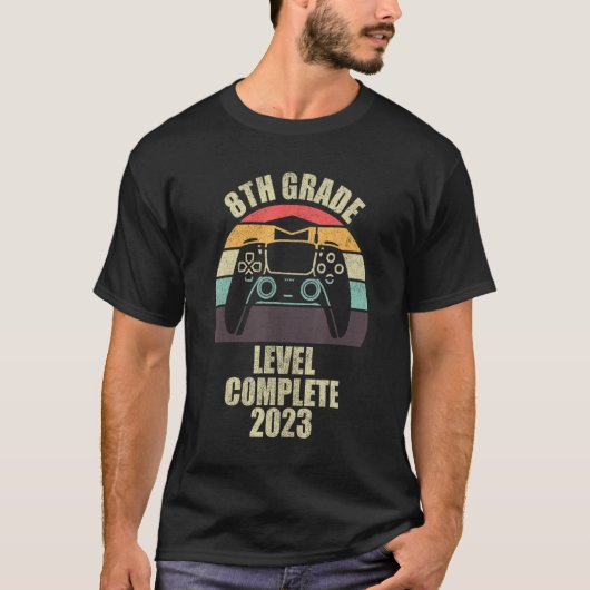 T-shirt 8e année Jeux vidéo complets 2023 Graduat (Devant)