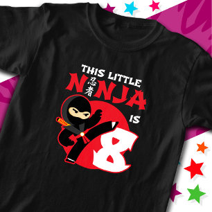 T-shirt 8e anniversaire 8 ans Enfants Party Little Ninja 8