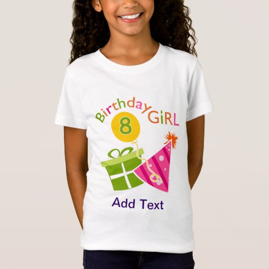 T-Shirt 8e anniversaire - Anniversaire fille (Devant)