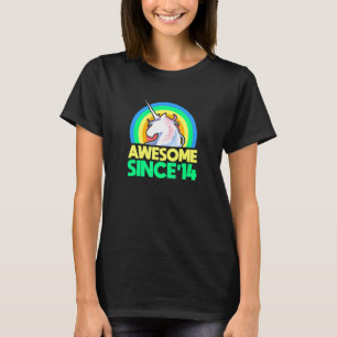T-shirt 8e anniversaire Awesome depuis '14 Licorne Fête 8