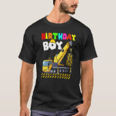 T-shirt 8e anniversaire Boy Crane Truck Excavator 8 an old (Devant)