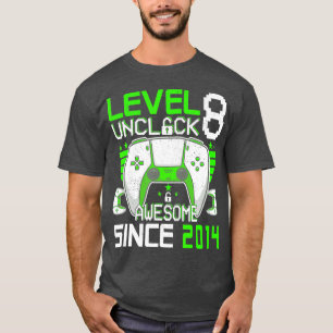 T-shirt 8e anniversaire Cadeau niveau 8 déverrouillé Aweso