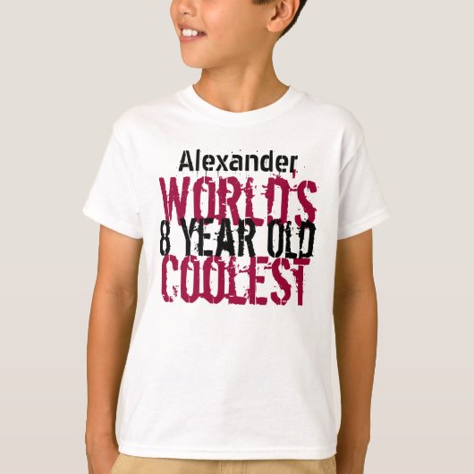 T-shirt 8e anniversaire cadeau World's Coolle 8 année Garç (Devant)