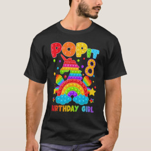 T-shirt 8e anniversaire Fidget Toy Pop It Birthday Girl 8