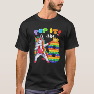 T-shirt 8E Anniversaire Filles Dabbing Unicorn Pop It I Am