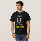 T-shirt 8e anniversaire : Fleurs florales Numéro "8" + Nom (Devant entier)