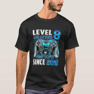 T-shirt 8e anniversaire Gamer Boys Ado 8 an Vidéo Jeu