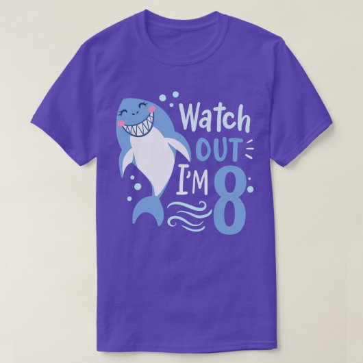 T-shirt 8e anniversaire Im 8 requin (Design devant)