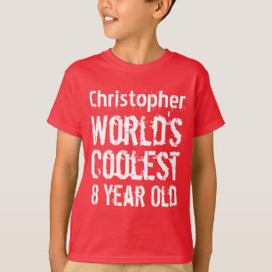 T-shirt 8e anniversaire le plus froid du monde 8 ans RED 2