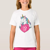 T-shirt 8e anniversaire mignon Unicorn cadeau d'anniversai (Devant)