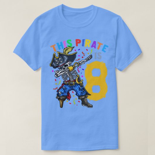 T-shirt 8e anniversaire Pirate Dabbing (Design devant)