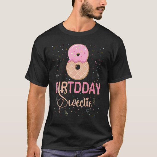 T-shirt 8e anniversaire Sweetie Crème de glace fille 8 ans (Devant)