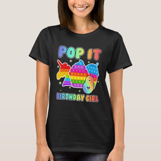 T-shirt 8e anniversaire Unicorn Fidget Pop It Birthday Gir (Devant)