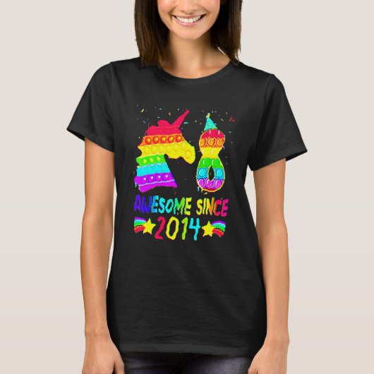 T-shirt 8e anniversaire Unicorn Fidget Pop It Birthday Gir (Devant)