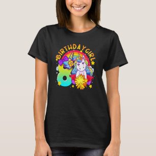 T-shirt 8e anniversaire Unicorn Pom-pom girl Girl Rainbow