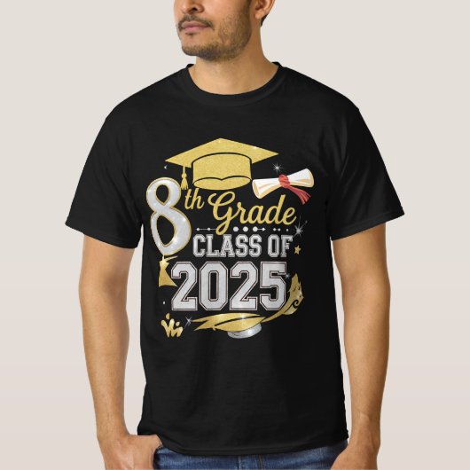 T-shirt 8e Classe De 2025 Graduate Graduation (Devant)