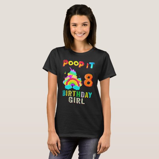 T-shirt 8e Fidget Pop It Anniversaire Fille Party Huit 8 a (Devant entier)