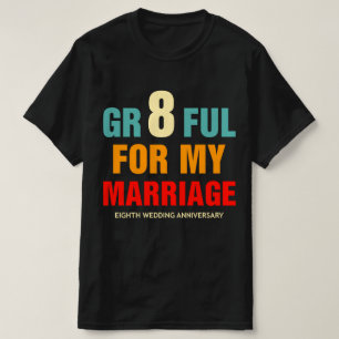 T-shirt 8e  Huitième 8 Année d'anniversaire de mariage 