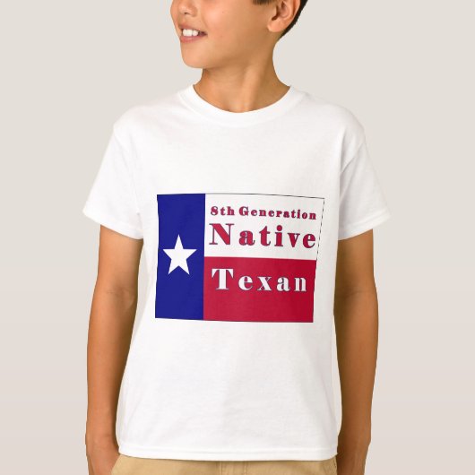 T-shirt 8ème Drapeau texan indigène de génération (Devant)
