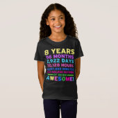 T-Shirt 8ème Fille de garçon de chemise d'anniversaire (Devant entier)