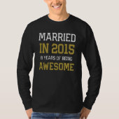 T-shirt 8th Anniversary for Men Married In 2015 Couples Hu (Devant)